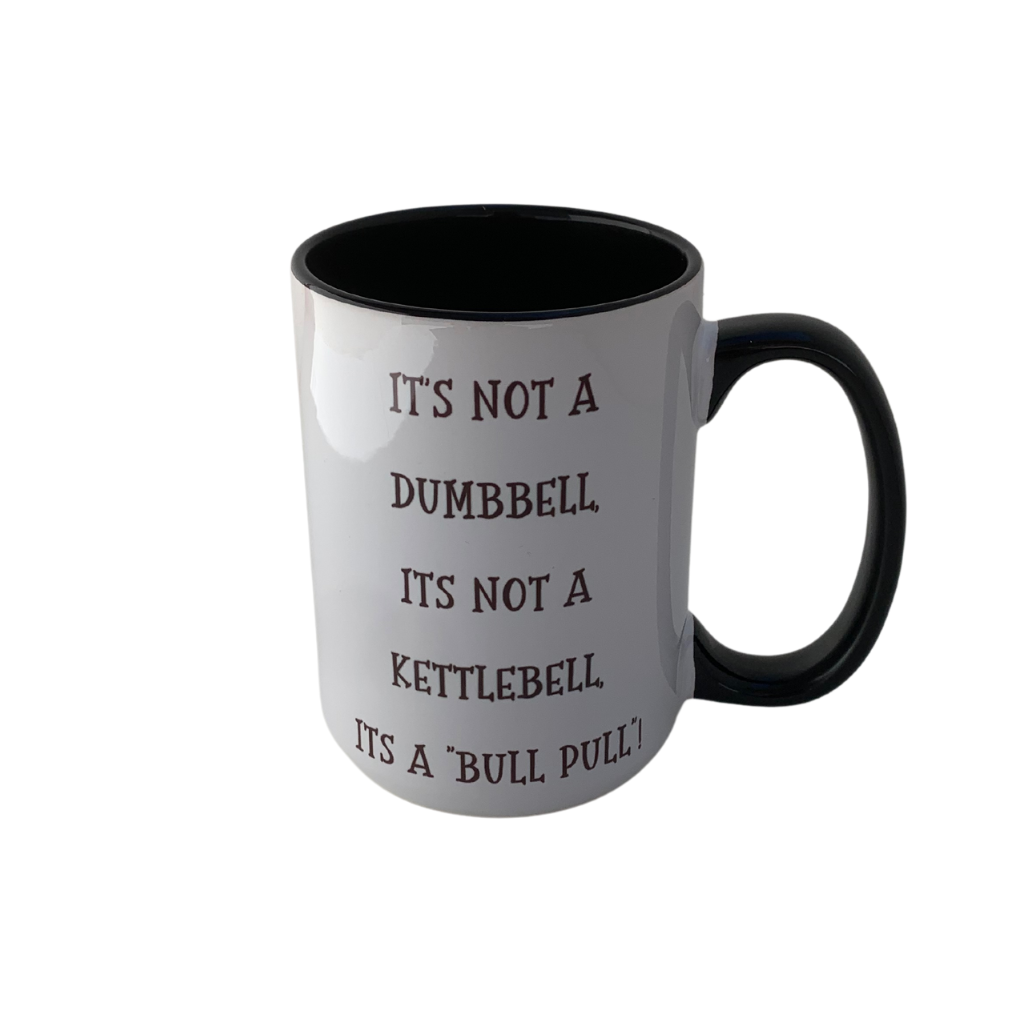 Bull Pull Coffee Mug Back View